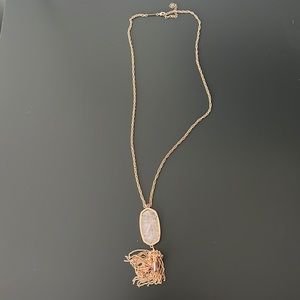 Kendra Scott tassel necklace with pink stone